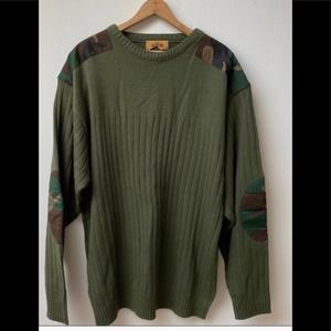 🔥Vintage ribbed knit camo patch sweater🔥